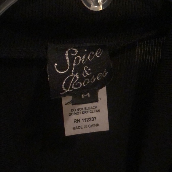 Front Tie Black Cardigan with Design 🖤 - Picture 2 of 7